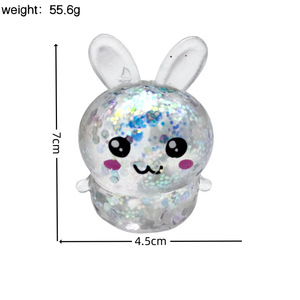 Kawaii 7cm Colorful Sequin Bunny Maltose TPR <b>Squishy</b> Toy Stress Relief Gift for Kids Adults Release Squeeze Toys Gift - Product Image 2