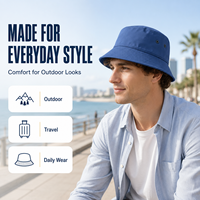 Chapeau Bob en Sergé de Haute Qualité avec Œillets de Ventilation et Bord à 8 Points de Couture, Style Pêcheur