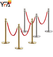 Poteau de poteaux de barrière de corde d'or VIP de haute qualité avec des poteaux de corde de velours rouge de 1.5m
