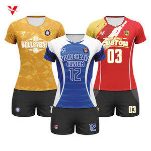 Jersey Voli Lengan Pendek Pria Wanita Custom, Sublimasi Digital, Cepat Kering, Bernapas, Set Seragam Voli Wv102 - Product Image 1