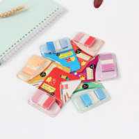 Bloc-notes créatif avec notes adhésives en papier kraft, clip coloré, bloc-notes adhésif pour étudiants avec support en bois