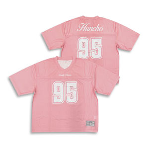 เสื้อฟุตบอลตาข่ายสีเขียวแบบซับลิเมชันเสื้อฟุตบอลอเมริกันดีไซน์แบบบ็อกซี่ฟิต - Product Image 2