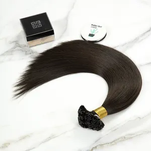 Black color real human hair v tip u tip hair extension in stock support customized salon quality for beauty