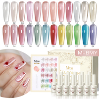 Vernis à ongles gel transparent Mxsi 24 couleurs, effet gelée, couleur chair rose nude, UV Soak Off, gel de nail art jade 15ml, marque privée