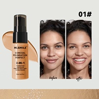 MLSMILE Exclusivité transfrontalière Fond de teint liquide 6 couleurs Taille standard Longue tenue Anti-bavures Imperméable Résistant à la transpiration Facile à appliquer