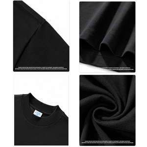 เสื้อยืดโอเวอร์ไซส์ผู้ชาย ผ้าฝ้าย 100% หนัก 250GSM พิมพ์ลายโลโก้ด้านหน้าด้วยเทคนิคซิลค์สกรีน แขนสั้น เป็นมิตรต่อสิ่งแวดล้อม ไซส์พลัส - Product Image 3