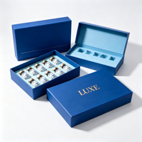 Boîte cosmétique magnétique au toucher doux, finition UV, anti-lumière, logo personnalisé, marquage à chaud, impression quadricolore, pour confiserie aseptique
