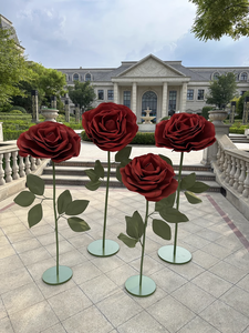 Fiori giganti impermeabili enorme rosa artificiale rossa per san valentino decorazione anniversario matrimonio decorazione centro commerciale - Product Image 6