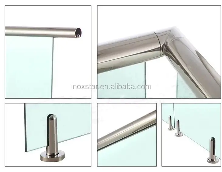 Deck Outdoor Glass Railing Stainless Steel U-Channel Aluminum Fence Balustrade Balcony Fence Metal handrails