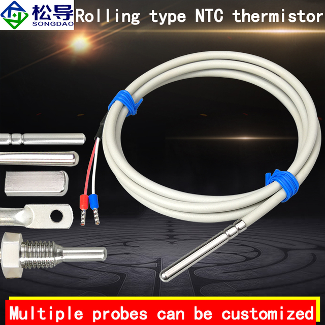 Stainless Steel Probe 2-wire Flexible Pt100 Sensor NTC Thermistor Temperature Sensor, High-quality Chip