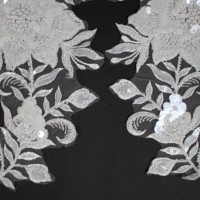 Ventes en gros de patchs et d'appliques en dentelle brodée 3D, 100% polyester, paillettes et perles, accessoires de vêtement