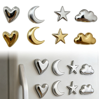 Aimants de réfrigérateur en relief personnalisés, motifs étoile, lune, nuage, cœur, autocollants magnétiques en alliage, souvenir de voyage, vente efficace en anglais