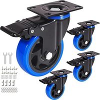 Roulettes perforées de taille moyenne, roues pivotantes, roues de chariot, ensemble silencieux, poulies résistantes à l'usure, forte capacité de charge pour