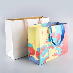 paper bags clothes clothing wedding reusable custom logo low price shopping kid's gift bucket easter bags with rabbit ears