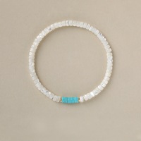 Bracelet perlé pour femme, style ancien, en coquille blanche naturelle de limace fer à cheval, avec cordon fait main, petit et frais, vente en gros