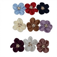Applique en tissu en forme de fleur, ornée de perles et de strass, taille personnalisable, pour toutes les saisons, idéale pour les accessoires vestimentaires