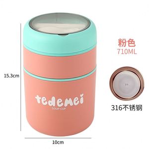 Lonchera Térmica de Acero Inoxidable 304 de 710 ml, Apta para Microondas, para Desayuno, para Trabajadores de Oficina y Chicas, Taza para Sopa - Product Image 2