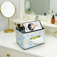 Boîte de rangement multifonctionnelle en cuir PU LG7347, design à motif cœur, gain de place, pour articles divers de bureau, organiseur de mouchoirs avec compartiments