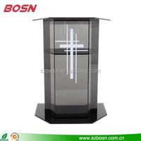 Nouveau moderne acrylique haute qualité église podium chaire conceptions plexiglas
