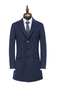 Abrigo de lana para hombre, estilo británico, ajustado, de manga larga, con cuello vuelto, transpirable, para otoño e invierno. - Product Image 3