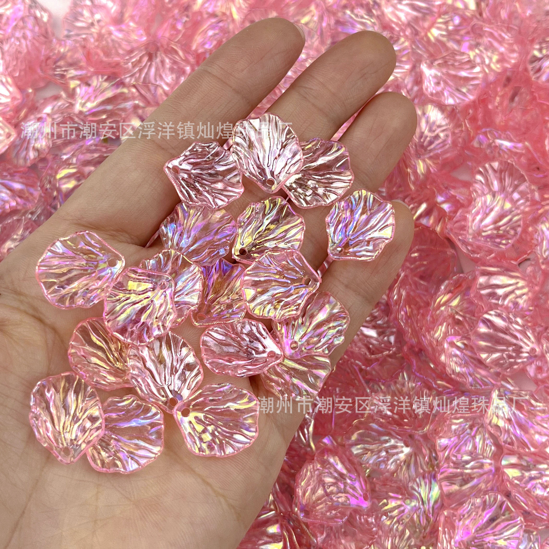 13 piezas de imitación de conchas marinas translúcidas de color rosa