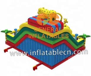 Forêt gonflable de la Jungle pour enfants, jeu de fête pour enfants, fond de la Jungle avec maison à rebond gonflable, château de saut et toboggan, pour l'intérieur - Product Image 4