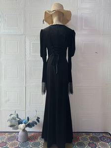 Vestido Largo Elegante y Lujoso de Manga Larga, Estilo Retro, Disponible para Compra Inmediata, 2026 - Product Image 4