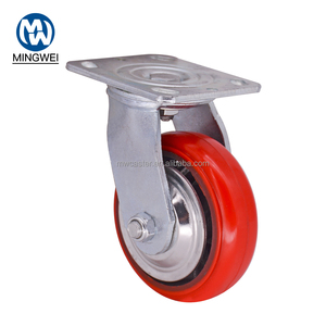 Mw Caster 4 Inch 100Mm Swivel Koreaanse Type Heavy Duty Rueda Giratoria Polyurethaan Ijzer Pu Caster Wielen Voor Trolley