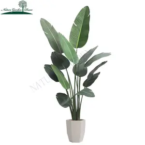 Alberi di Strelitzia giganti di alta qualità 7ft palma da viaggio realistica decorazione per interni pianta di foglie di Banana in plastica artificiale