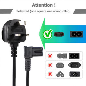 UK 3-Pin to C7 Figure 8 Mains Lead Durable Replacement Cord for TV Printer Radio Monitor AC Power Cable - Product Image 3