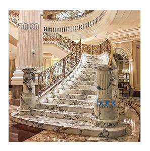 TAKA-escalera <span class=keywords><strong>de</strong></span> mármol curvo con diseño <span class=keywords><strong>de</strong></span> flor <span class=keywords><strong>de</strong></span> chorro <span class=keywords><strong>de</strong></span> agua, diseño <span class=keywords><strong>de</strong></span> lujo para hotel/villa - Product Image 2