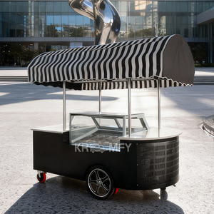 Carrito expositor de helados con congelador móvil para calle, carrito de helados ambulante, carrito de flores para exteriores - Product Image 1