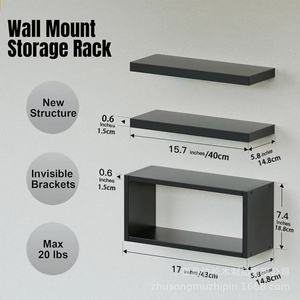 Wall Mounted <b>Bathroom</b> Shelf 3 Tier Rectangular Durable Storage Rack For Toilet Paper Towels And Decor - Product Image 4