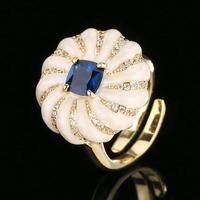 Conjunto de Joyería de Lujo de Alta Gama con Esmalte y Zafiro, Adornado con Diamantes CZ, para Ella, Impresionante Conjunto de Esmalte y Zafiro