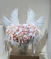 LIHUAYI 520 Accessoires de Bouquet Ailes d'Ange en Plastique pour Décoration Florale d'Ambiance, Idéal pour Fêtes et Événements