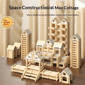 Bloques de Construcción Educativos Luban Mortise Tenon para Niños, Novedad 2025, Cabaña de Madera para Armar, Juguete de Regalo, <span class=keywords><strong>Color</strong></span> - Product Image 2