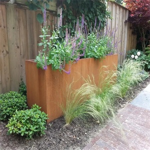 Vaso Fioriera Quadrato in Acciaio Corten con Finitura Rustica, Contenitore per Fiori in Metallo per Uso a Pavimento, Vaso per Fiori in Acciaio Weathering - Product Image 2