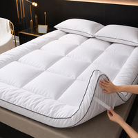 Surmatelas en peluche 3D avec support double couche, doux et respirant, évacuant l'humidité, pliable pour toutes les positions de sommeil