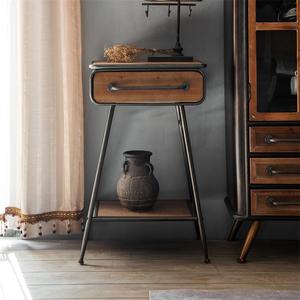 Storage Shelf Storage Shelf Home Furniture Solid Wood Iron Living Room Bedroom Storage Shelf Cabinet Drawer