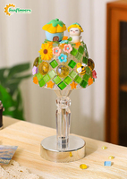 Kit de lampe de table en mosaïque acrylique DIY esthétique - Lampe de nuit moderne faite à la main avec base en cristal, décoration d'intérieur, cadeau créatif pour les loisirs