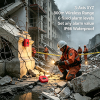 Moniteur de tremblements de terre post-tremblement de terre pour débris de rue, modèle 001, avec détection d'inclinaison, IP66, fixation magnétique, alerte par colonne, portée 360°, pour structures urbaines