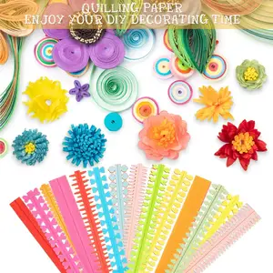 Paper Paper 26815 Colorful Quilling Paper Flowers DIY Flowers Petal Paper Quilling Strip For Handmade Art Crafts