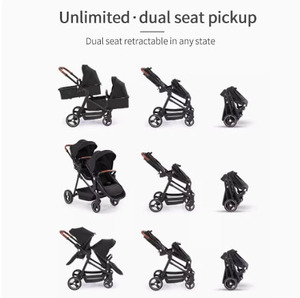 Nouveautés JXB : poussette compacte pliable multifonctionnelle de luxe à quatre roues avec suspension pour les voyages en plein air - Product Image 2
