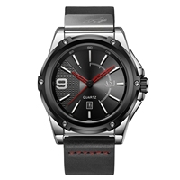 Edelstahl Zifferblatt Uhr mit Lederband 100m wasserdichtes Quarz werk Casual Business Style Limited Edition