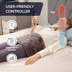 Coussin chauffant professionnel pour le dos-Thérapie électrique par la chaleur humide, lavable en machine, soulagement des douleurs musculaires - Product Image 4