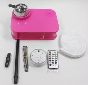 Nouveau Kit Complet LED <span class=keywords><strong>Chicha</strong></span> Cachimba Lumineuse Narguilé Acrylique Portable Carré Type Livre avec Tuyau en Cuir - Product Image 3