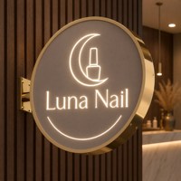Enseigne circulaire personnalisée Zhilin avec cadre métallique, enseigne de boutique, enseigne commerciale, enseigne de salon, signalétique de marque pour le commerce de détail, CE RoHS IP65