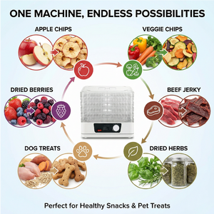 Deshidratador Eléctrico <span class=keywords><strong>de</strong></span> Alimentos <span class=keywords><strong>de</strong></span> 5 Bandejas para Uso Doméstico, Ecológico, Silencioso, para <span class=keywords><strong>Frutas</strong></span>, <span class=keywords><strong>Verduras</strong></span>, Carne Seca, Hierbas, Carne <span class=keywords><strong>de</strong></span> Animales <span class=keywords><strong>y</strong></span> Alimentos para Mascotas - Product Image 3