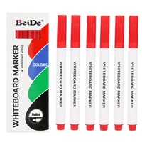 En stock – Lot de 6 stylos effaçables à sec entièrement noirs, pointe fine 3 mm, marqueurs pour tableau blanc, pour calendrier, bureau, salle de classe