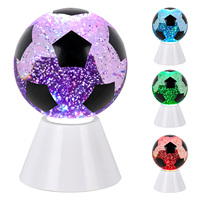 Nouvellement Design Cadeau RGB Changement de Couleur Batterie À L'intérieur De Glitter Liquide Étincelle Blanc Base Décor Veilleuse avec FOOTBALL Ball Shade